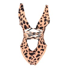 Women Leopard Out Bikini Swimsuits Monokini