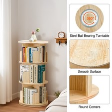 Rotating Bookshelf Pine