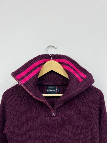 Devold varde zip neck - varde, plum