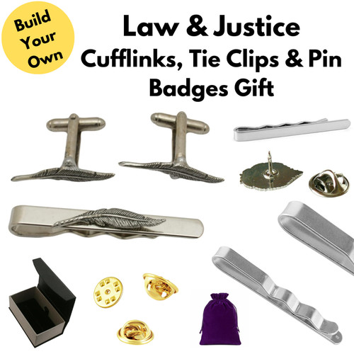 Law justice cufflinks - cufflinks, tie