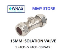 15mm Isolation Valve Chrome Plated Compression Stop Valve 1, 5 OR 10 PACK