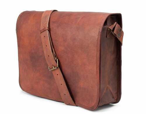 Vintage leather satchel - leather,