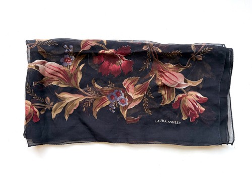Laura ashley silk scarf black - laura,