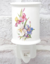 Iris Night Light Ceramic With On/Off Switch Nightlight Electric UK Tea Light UK