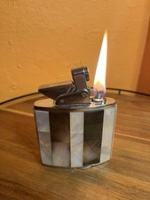 Vintage Black & White Mother Of Pearl The Giant Table Lighter