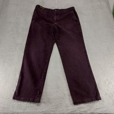 M&S Blue Harbour Luxury Italian Moleskin Mens Mulberry  Trousers Size UK W 34 L
