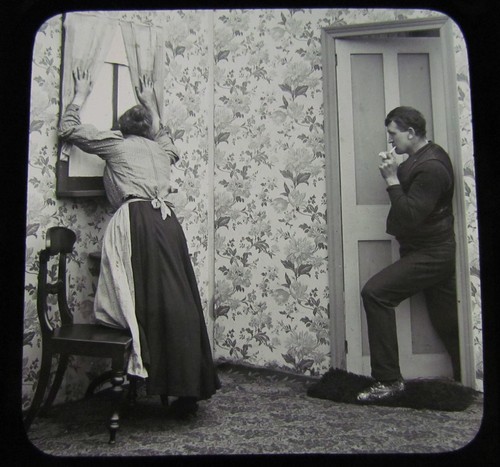 Glass magic lantern slide - magic,