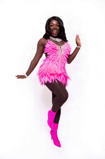 Pink Feather Dress Size 10 - Carnival Dress, Drag Queen Dress