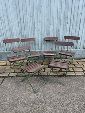 6 1930's Folding Bandstand Chairs Vintage Garden Chairs