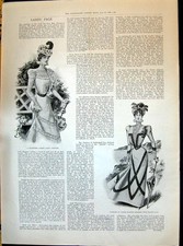 Old 1898 Ladies Fashion Handsome Garden Party Costume Batiste Black L Victorian