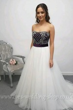 Alfred Angelo ivory / grape wedding dress UK 18 - check measurements