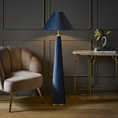 Velvet midi floor lamp - velvet,