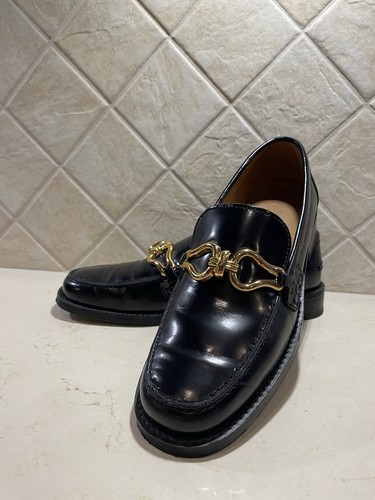 Zara black leather loafers - black,