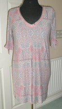 Next Paisley V-Neck Longer Length Tunic Dress Open Sleeve Size 14