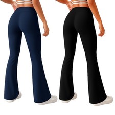 Ladies Trousers Flared Wrinkle