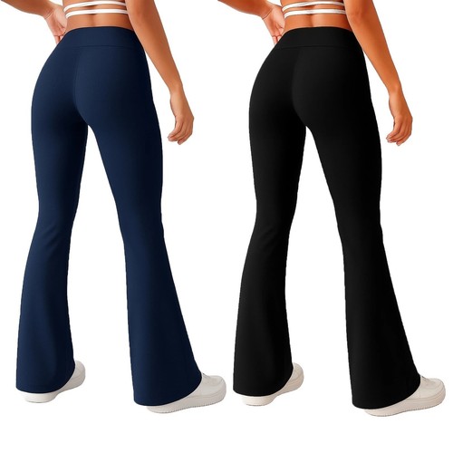 Ladies trousers flared wrinkle - ladies,
