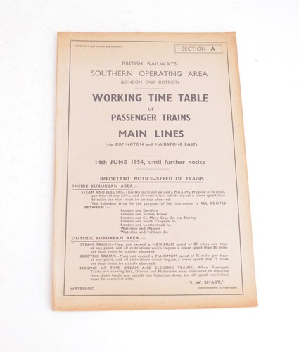 Railway working timetable - railway,
