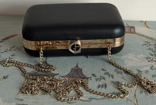 Giorgio Armani Beauty Evening Clutch Black Hard Box Mini Bag Chain Strap