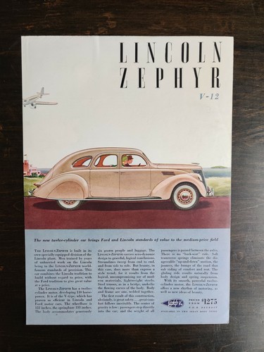 Vintage 1936 lincoln - lincoln, zephyr