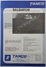 Original Tanco Balevator Bale Elevators 1 Sheet Brochure, c 1970's