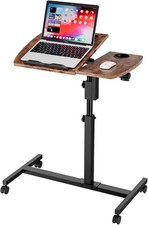 Dripex Height Adjustable Rolling Laptop Desk Over-bed Table with 2 Tilting