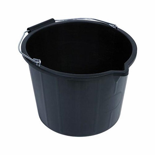 Black pvc bucket 5ltr - black, 13.5ltr