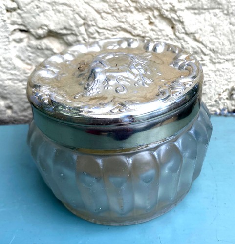 Vintage avon glass jar heavy - vintage,