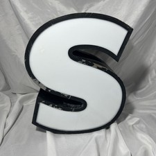 Reclaimed Metal & Acrylic Shop Display Letter S Sign 32cm Vintage Industrial