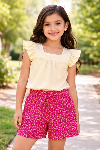 Kids floral short set - set, w/