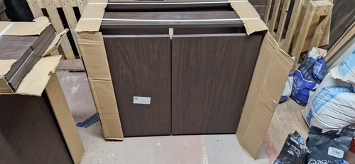 Dark walnut effect cabinets - walnut,