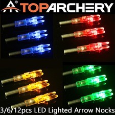 3/6/12pcs LED Lighted Arrow Nocks 6.2mm Tail for Recurve Compound Bow Arrows