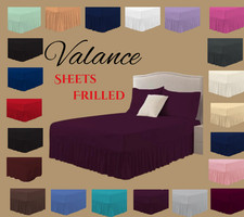 Luxury Polycotton Frilled Valance Sheet – Deep Fit Fitted Bed Sheet All Sizes