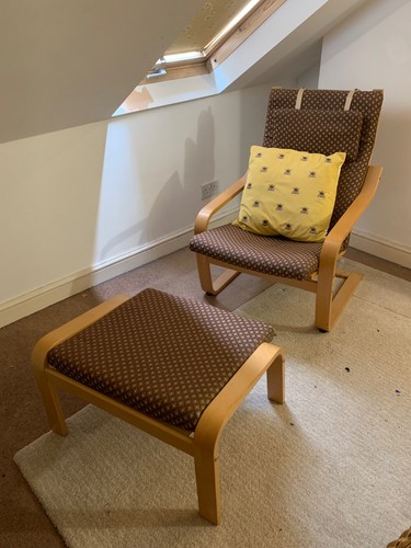 Ikea poang chair - ikea, footstool