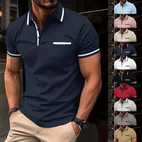 Mens short sleeve tipping - mens, polo