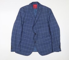 jimmy bee Mens Blue Plaid Wool