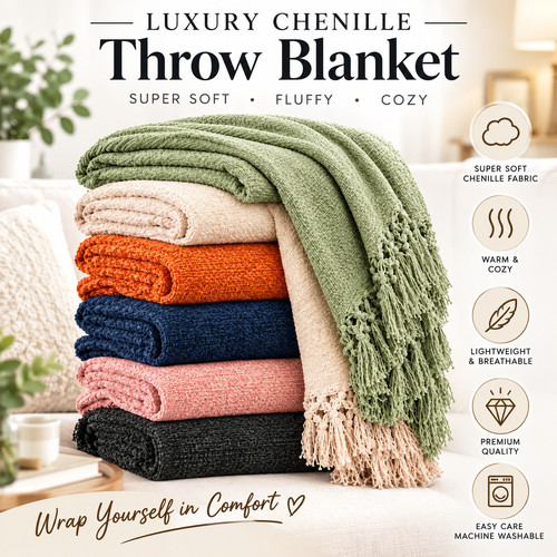 Luxury chenille throw - luxury,