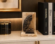 Vintage Marble Owl Bookend