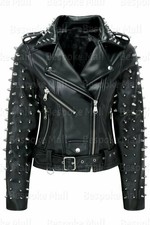 Women studded leather - leather, jacket