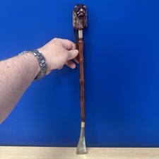 VINTAGE MADE IN ITALY COCKER SPANIEL DOG HEAD WOOD HANDLE LONG SHOE HORN