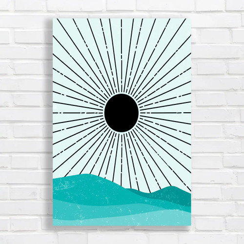 Desert sunburst teal canvas - desert,