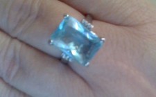 Woman's simulated Aquamarine