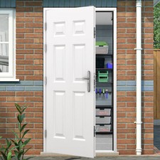 Security Garage Side Door 6 Georgian Panel - Lathams Personnel Single Metal Door