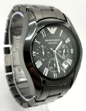 Vintage Emporio Armani Ceramica AR-1400 Chronograph Date 42mm Quartz Gents Watch