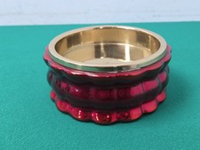 Red Enamel & Brass 4" Pillar