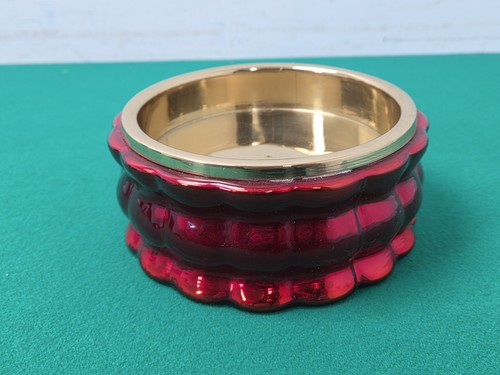 Red enamel brass pillar - red,
