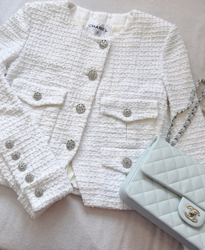 Chanel white tweed - white,