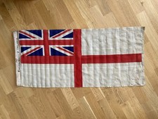 WW2  Vintage 1930-40’s Cotton Royal Navy White Ensign 100cm X 46cm
