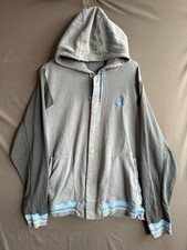 Air Jordan Hoodie mens 2XL Blue White Cement Print Jumpman Basketball Snap