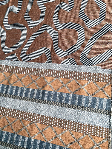 Remnants orange upholstery - of,