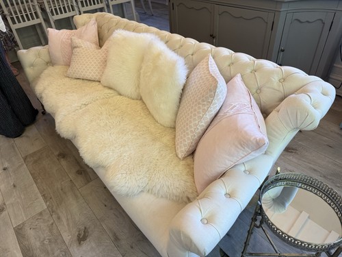 Ivory chesterfield sofa - ivory, &